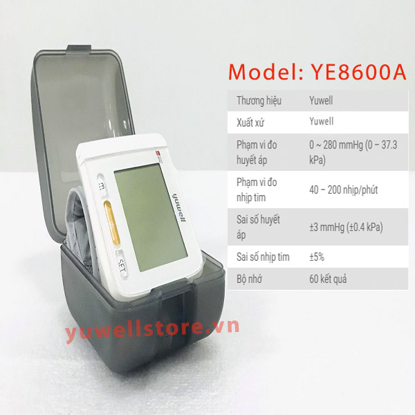 Máy Đo Huyết Áp Điện Tử Cổ Tay Yuwell YE8600A