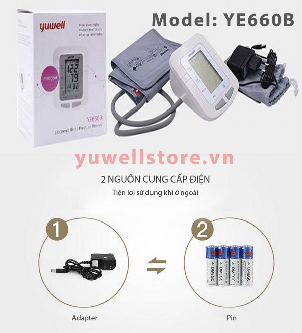 M&aacute;y Đo Huyết &Aacute;p Yuwell Bắp Tay YE660B